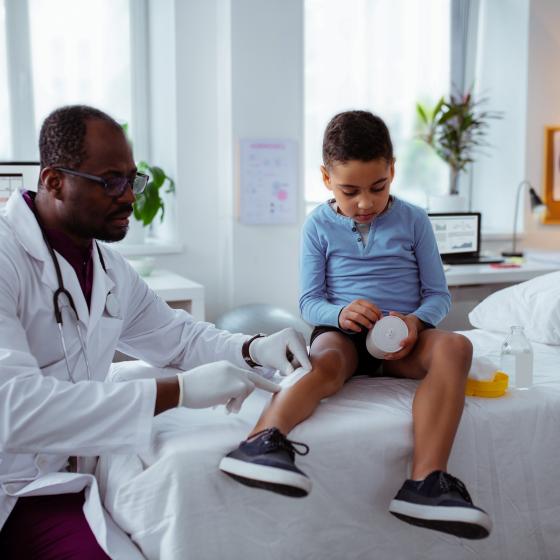 child at doctor's office