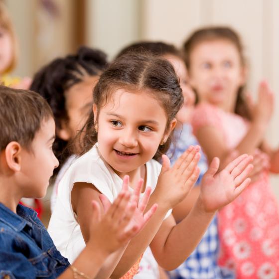 young students group play