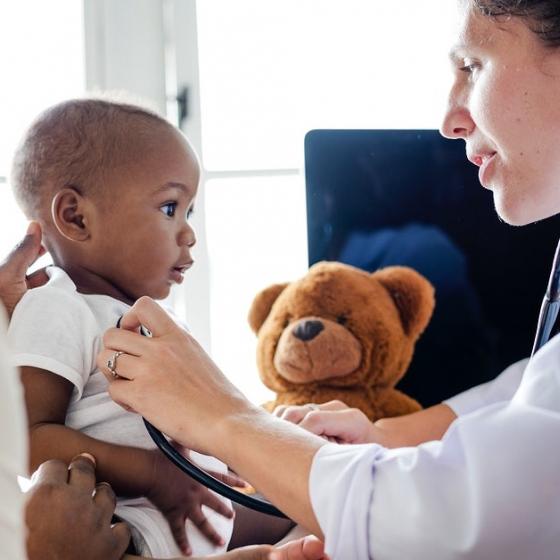 Baby at a doctor's visit