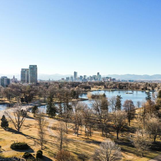 aerial view of Denver park