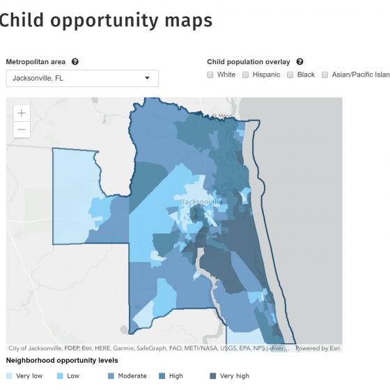 COI map of Jacksonville, FL